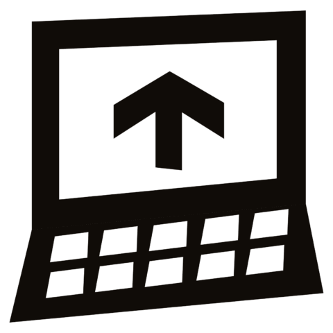 Icon Laptop with Up Arrow